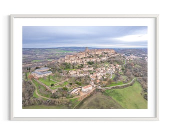 France | Cordes-Sur-Ciel | Winter | Art Print | Original photography | Europe | Unique Photography | Aerial Photography | Drone | Sun