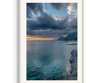 Norway | Hovdsundet | Sea | Colours | Art Print | Original photography | Nature | Beach | Midnight sun | Aerial | Drone | Sunrise | Sunset