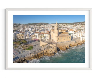 Espagne | Sitges | Hiver | Impression artistique | Photographie originale | Europe | Photographies uniques | jour | Ville | Photographie aérienne | Drone | Soleil