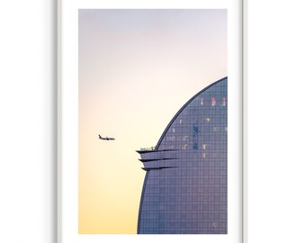 Espagne | Barcelone | F | Impression artistique | Photographie originale | Europe | Photographies uniques | Avion | Voler | Coucher de soleil