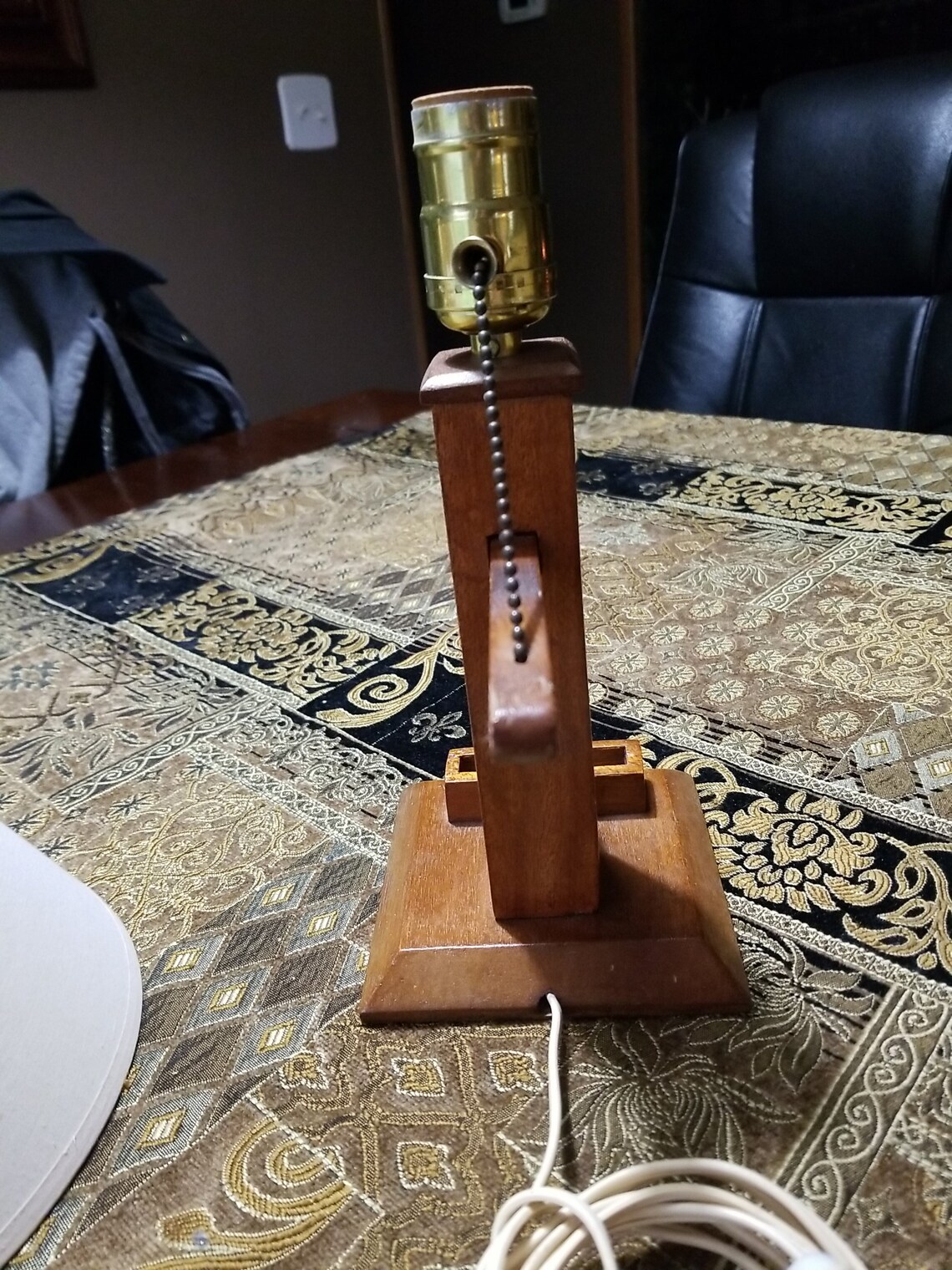 FOLK ART Vtg WOOD Water Pump Lamp 14 Works Pull Chain Etsy