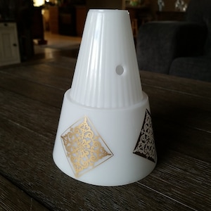 NOS 60s MCM Lamp Shades Medallion Burst Plastic for Pole lamp