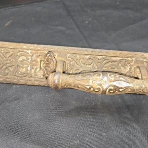 Antique Cast Iron Industrial Door Pull Handle Old VTG Bank Hardware