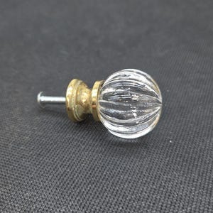 Vtg Swirl Cabinet Knob Clear Glass
