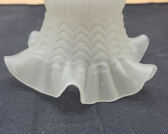 Single Light Fixture Chandelier Ceiling Fan Globe Shade Cup, Beaded Ribbed Fluted Ruffled Glass