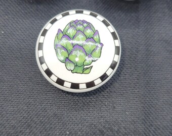 Vintage Artichoke green & purple   Ceramic Knobs Cabinet Drawers #156