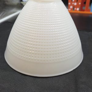 Vintage Corning Milk Glass Diffuser Light Fixture Globe Replacement Shade Waffle Pattern 8”