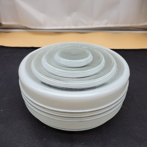 Vintage Glass Art Deco Bullseye Frosted Circle Kitchen Light Cover