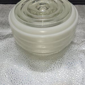 Vintage Mid Century Art Deco Flush Mount Light Fixture Milk Glass Globe Shade #151