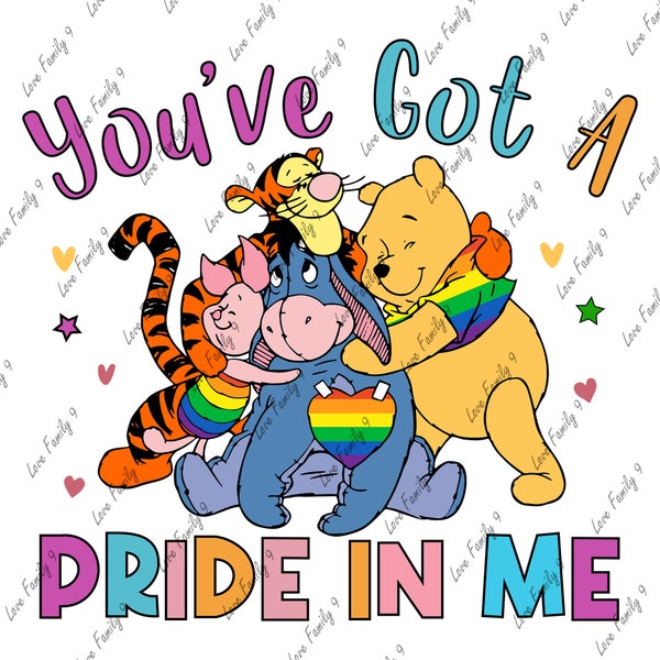 Pride In Me Svg, LGBT Pride Svg, Pride Equality Svg, Winnie The Pooh LGBT, Equality Svg, Support LGBT Rights, Cut Files for Cricut