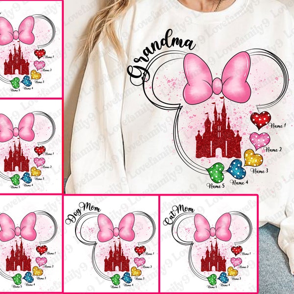 Personalized Grandma Png Bundle, Mothers Day Png Bundle, Custom Kids Name Png, Happy Mothers Day, Mouse and Friends, Gigi Png, Nanny Png,Mom