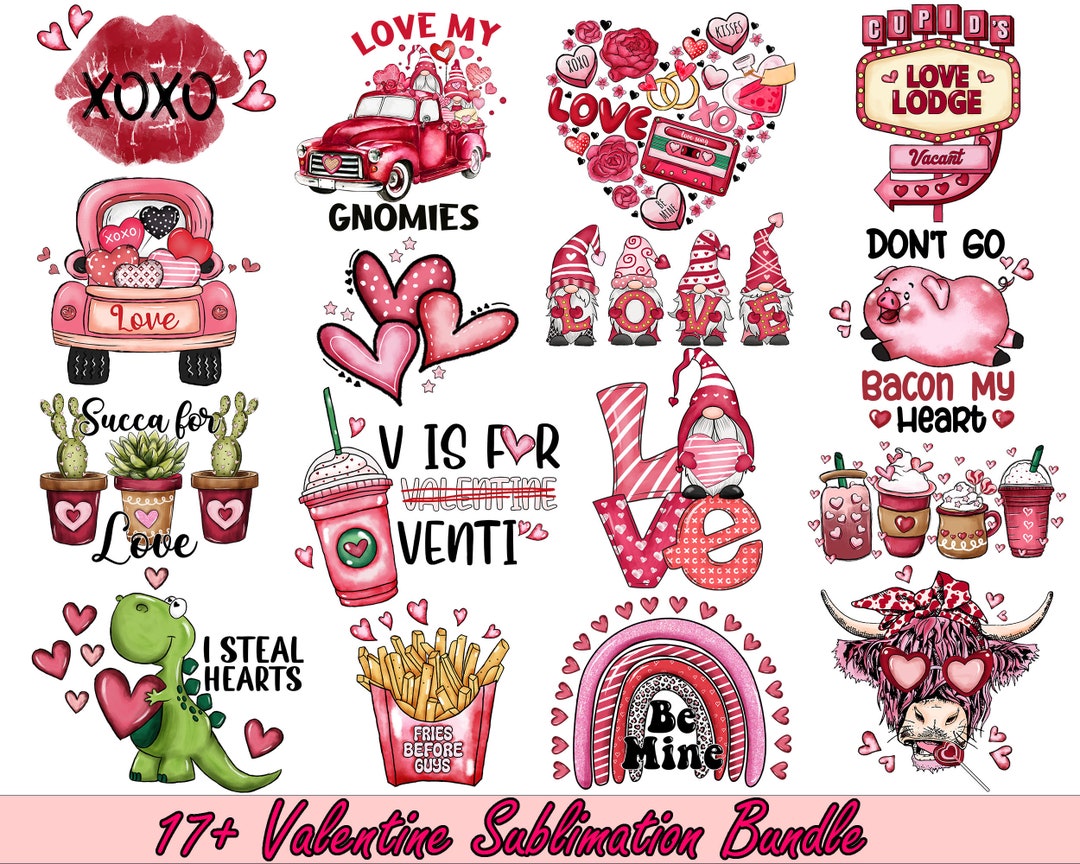 Valentine Sublimation Bundle, Valentine Png Bundle, Groovy Love Bundle ...