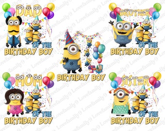 Personalized Mini Birthday Boy Png, Family Matching Birthday, Family Birthday Png, Boy Birthday Png, Cartoon Character, Birthday Gifts