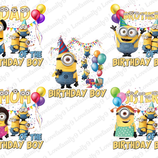 Personalized Mini Birthday Boy Png, Family Matching Birthday, Family Birthday Png, Boy Birthday Png, Cartoon Character, Birthday Gifts