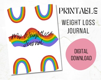 Weightloss Fitness Tracker Journal, Rainbow Weight Loss Journal Digital, Weight Loss Tracker Printable, Weightloss Planner, Weekly Weigh In