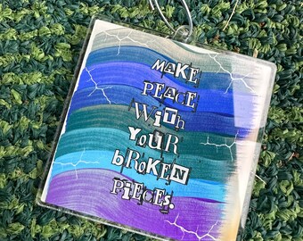 Self affirmation keychains, small gifts, holidays, positive quotes charms