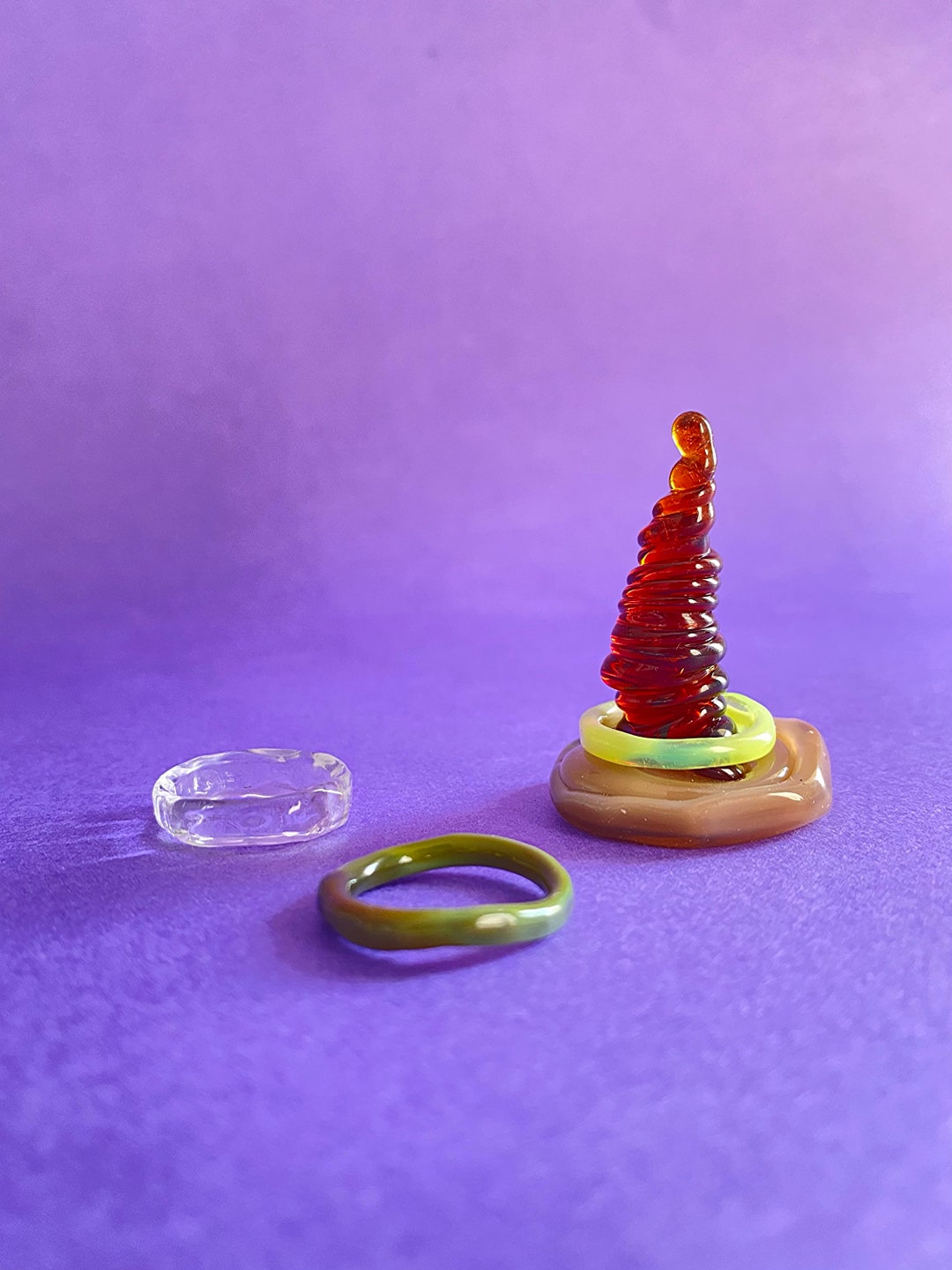 Ring Holder Glass Unique Ring Stand Lampwork Accessory Flamework Art Etsy