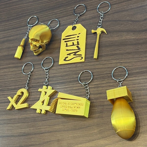 Call Of Duty Zombies Power Up Keychain Collection - 3D Printed