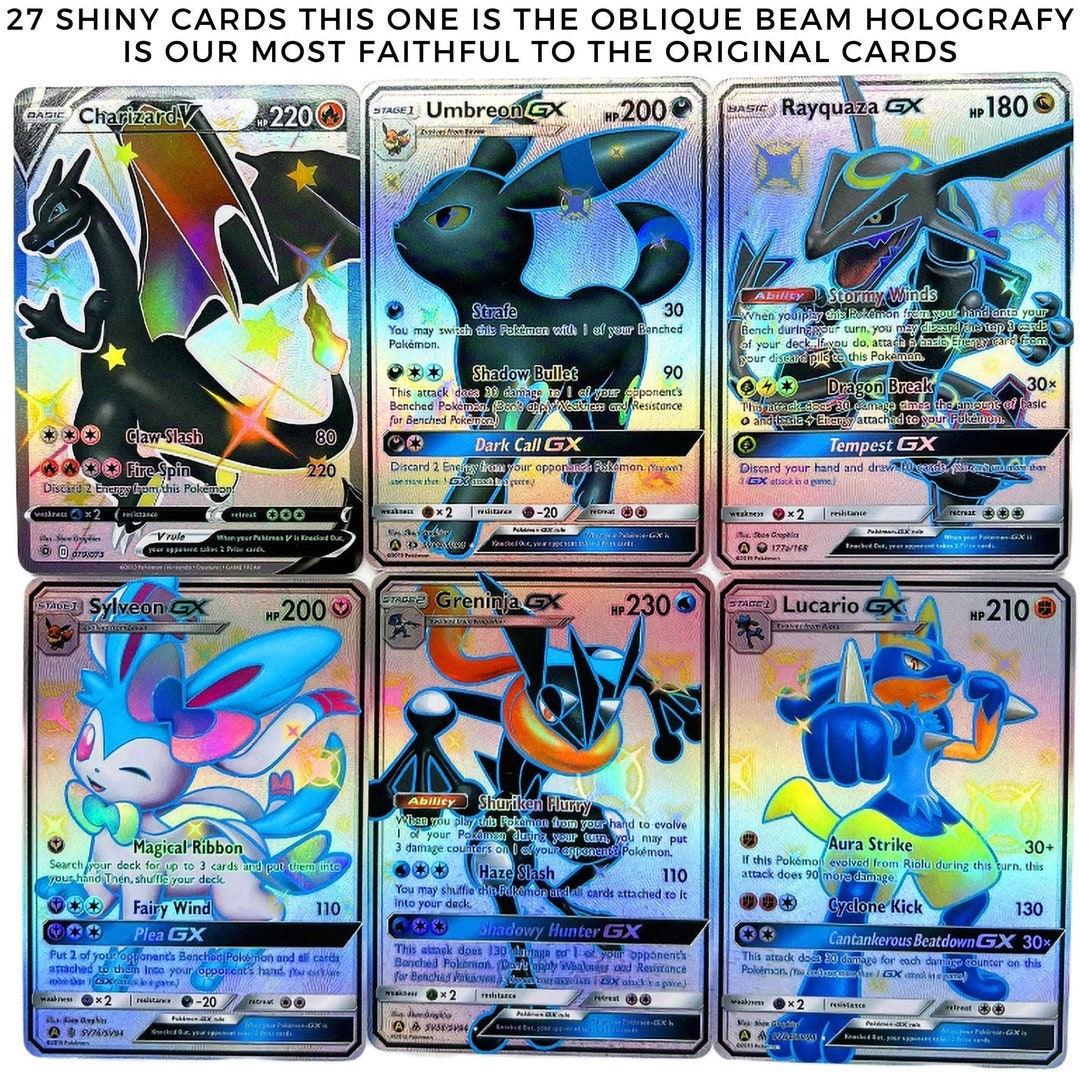 Lot Consisting of 27 Shiny Cards of the Most Modern Pokémon Sets, YES
