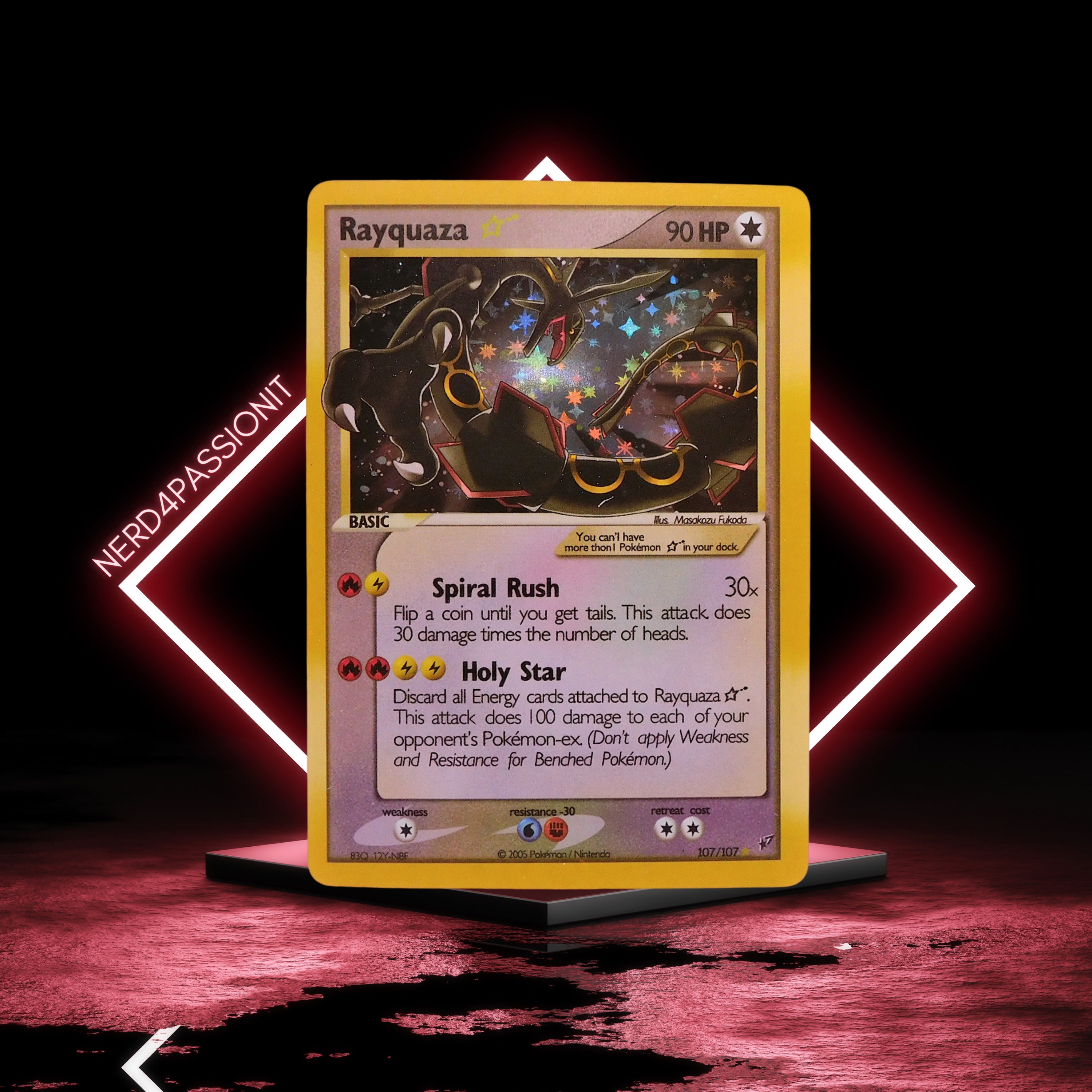 Holo Shiny Rayquaza / Custom holographic Pokémon card / V Card -   Portugal