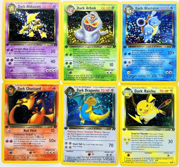 Pokémon Foil Flash Cards, Charizard, Alakazam, Venusaur, Mewtwo