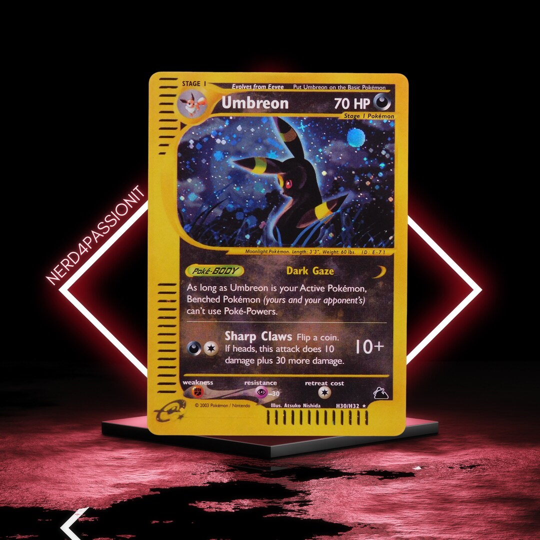 Umbreon Skyridge H30 Proxy Glossy Cosmo Holo Highest Quality Etsy