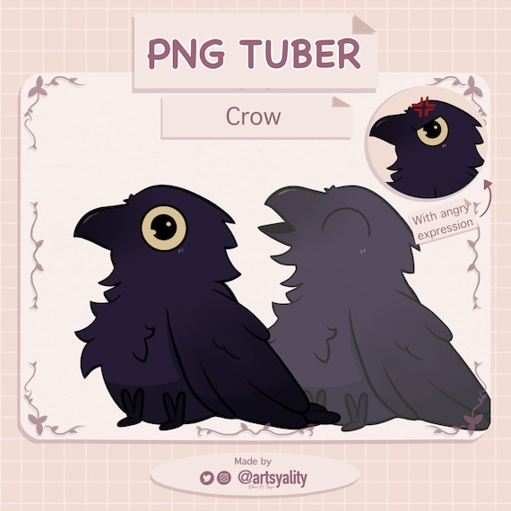 Premade Crow PNG Tuber avatar for Twitch/Discord/YouTube
