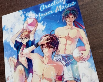 Kunstdruck Mangaboy Sommer Din a6 Kawaii Bishounen Anime Postkarte