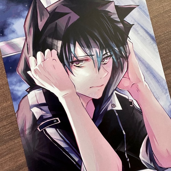 Kunstdruck Mangaboy Din a5 Kawaii Bishounen Anime Catboy