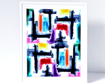 Printable Abstract Art, Original, Wall Art, Colorblock, Primary Colors Abstract, Instant Download, Red Blue Yellow, Modern Art, Digital Art.
