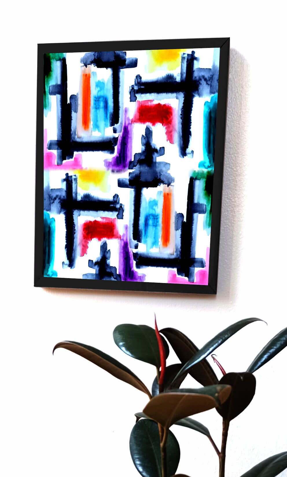 Printable Abstract Art, Original, Wall Art, Colorblock, Primary Colors