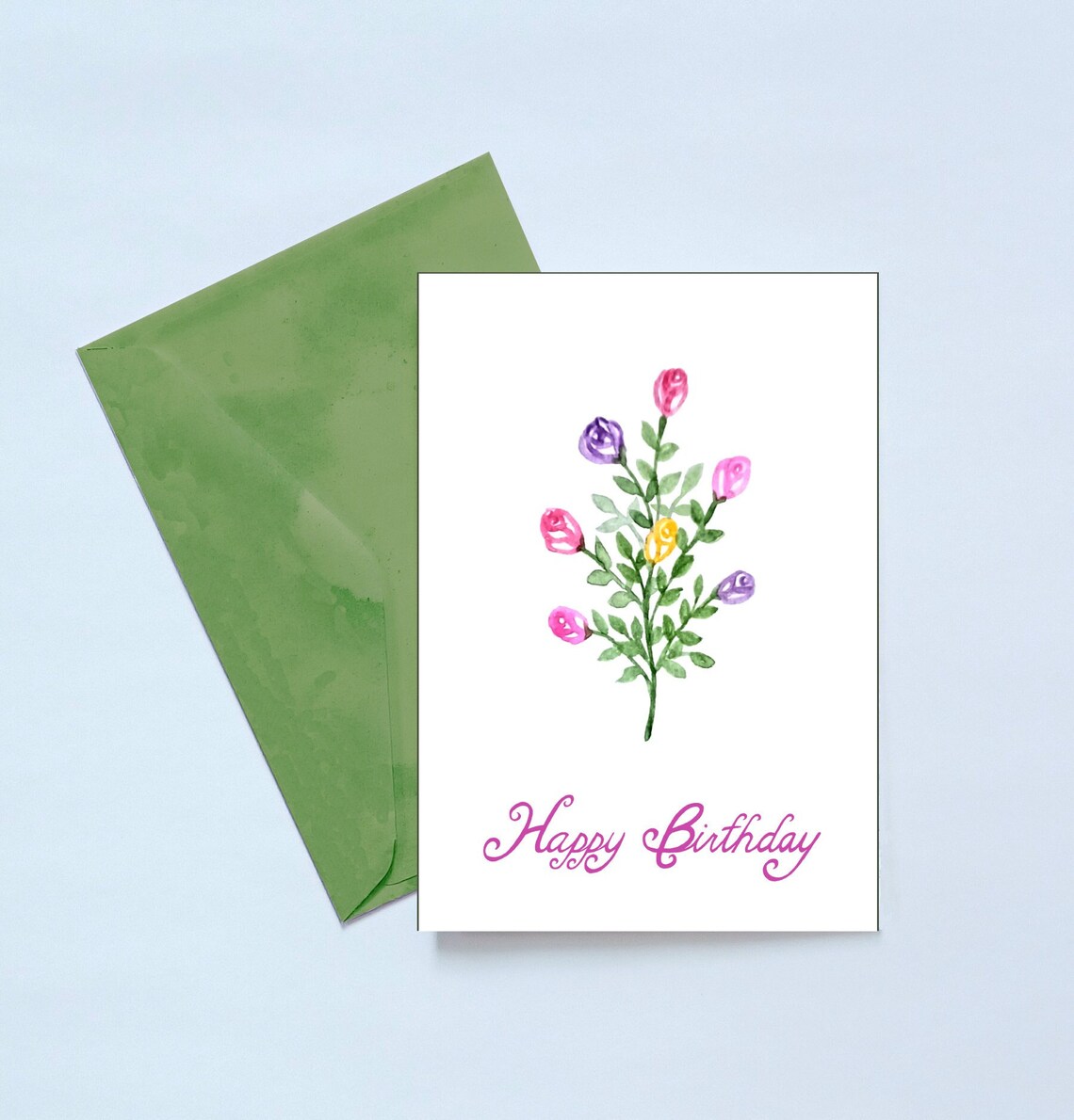 Printable Birthday Card Rose Printable Card Printable Floral - Etsy Canada