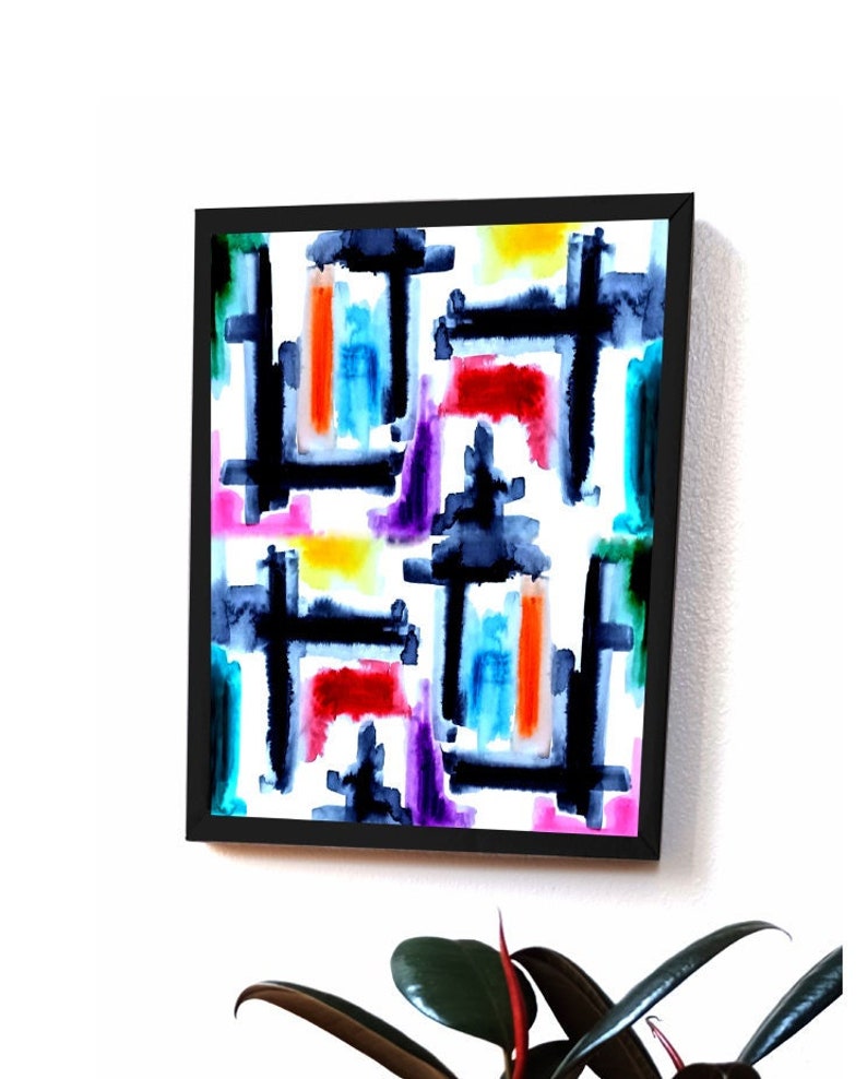 Printable Abstract Art, Original, Wall Art, Colorblock, Primary Colors