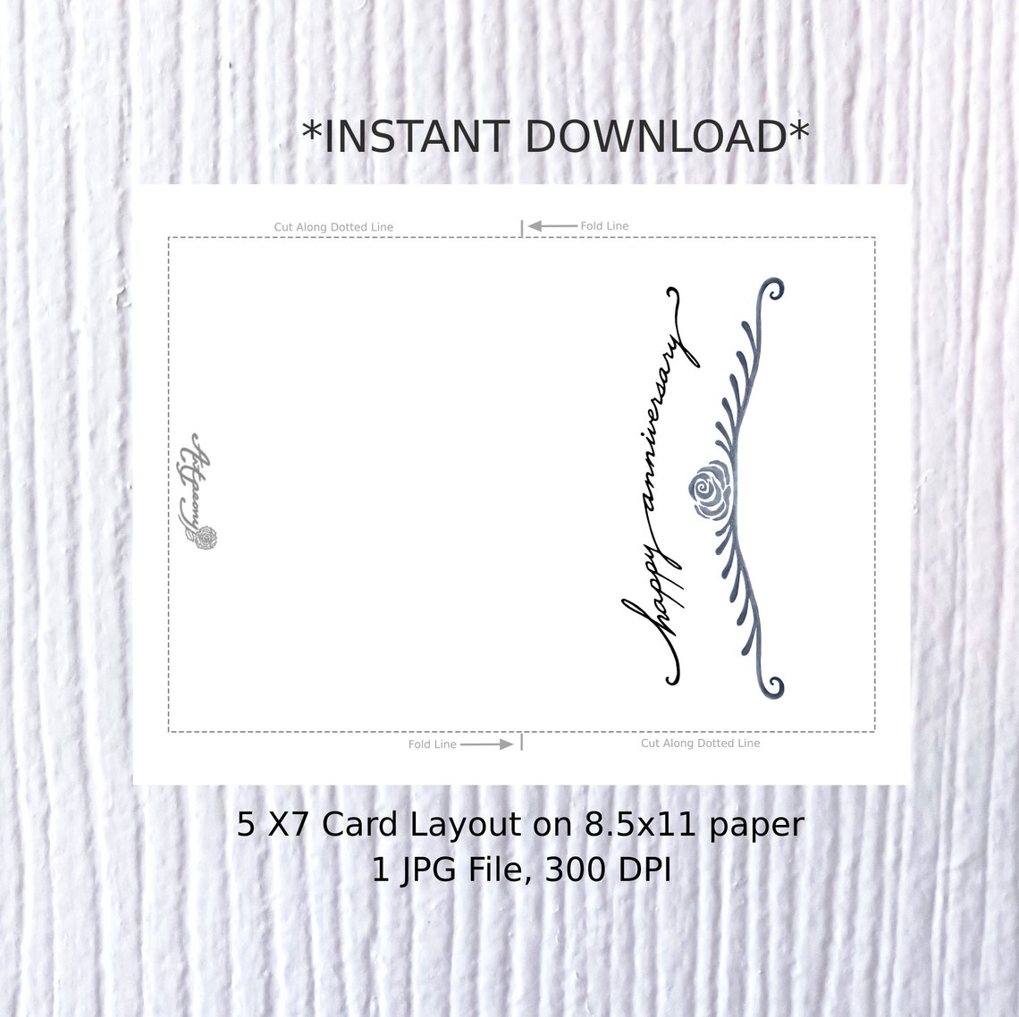 Happy Anniversary Printable Card Anniversary Card Instant - Etsy