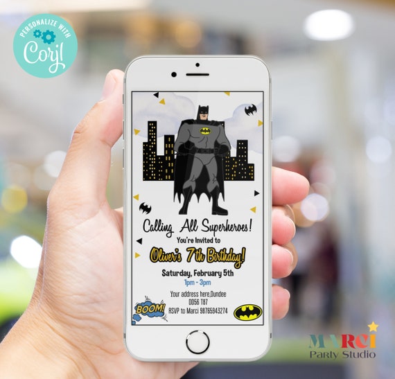 Digital Kids Invitation/kids Phone Invitation/digital Birthday