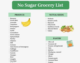 Lista de Alimentos Sem Açúcar | Lista de Alimentos Sem Açúcar | Lista de Alimentos Sem Açúcar | Lista de Alimentos Sem Açúcar em PDF | Desintoxicação de Açúcar | Download Instantâneo