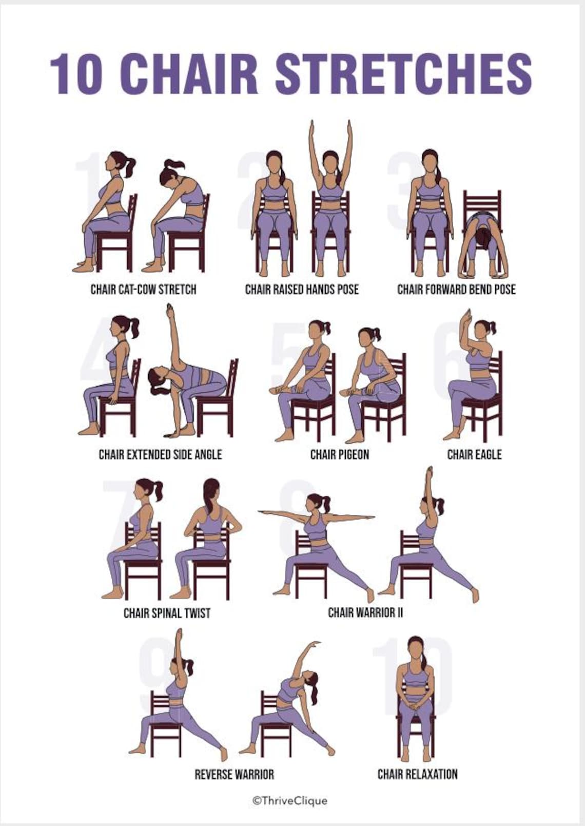 Chair Stretches | Chair Workout | Seated Exercise Plan PDF | Chair ...
