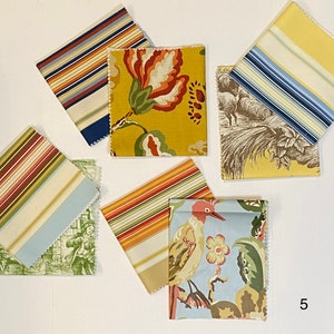 Birdie Floral and Stripe Studio Scrap Fabric Bundle / 12&quot;x14 &quot;/ 8 Piece Bundle