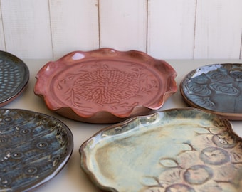 Handmade Ceramic Plate: Stoneware Pottery Dish