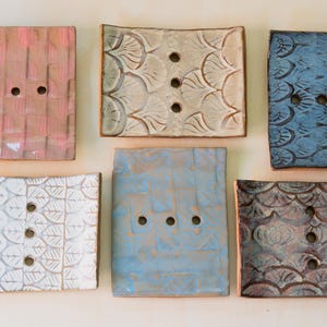 Handmade Ceramic Soap Dish: Self-Draining Pottery Sponge Holder