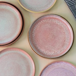 Handmade Ceramic Dessert Plates: Pastel Stackable Bread Plates, Side Plates