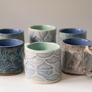 Handmade Ceramic Mug - 7 oz. Handless Unique Mug - Handmade Stoneware Mug, Tumbler for Sake, Wine, Cappuccino, Tea, or Cortado