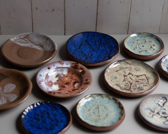Handmade Ceramic Ring Dish: Jewelry and Trinket Holder, Round Catchall Organizer