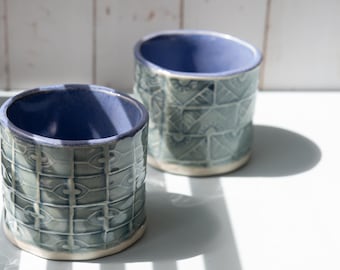 Handmade Stoneware Cup: 7oz Ceramic Tumbler for Coffee, Tea, Wine