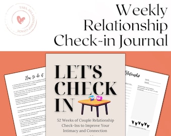 Weekly Relationship Check-in Journal | Couples Coaching | Gift for Couples | Marriage Worksheets | Relationship Worksheets | Couple Gifts