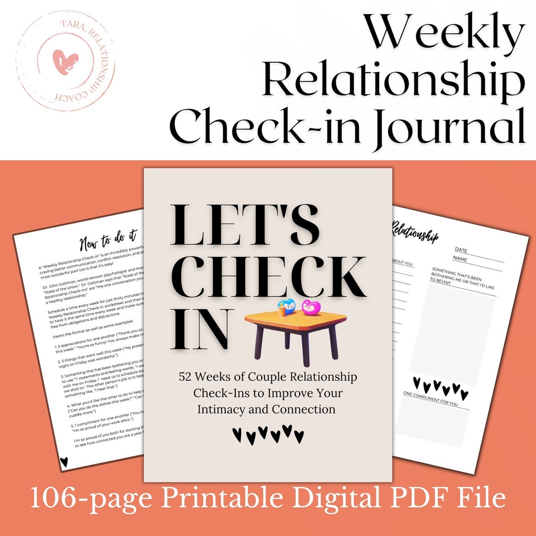 Weekly Relationship Checkin Journal Couples Coaching Gift for Couples