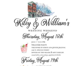 Custom Wedding Weekend Itinerary