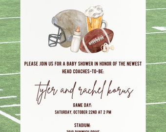 Huddles and Cuddles Football Baby Shower invite