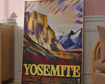 Yosemite National Park Poster - Retro California Travel Print for Outdoor Lovers (Digital Download)
