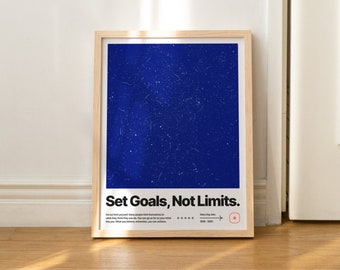 Inspirational Quote Print: Set Goals, Not Limits - Minimalist Wall Art (Digital Download)